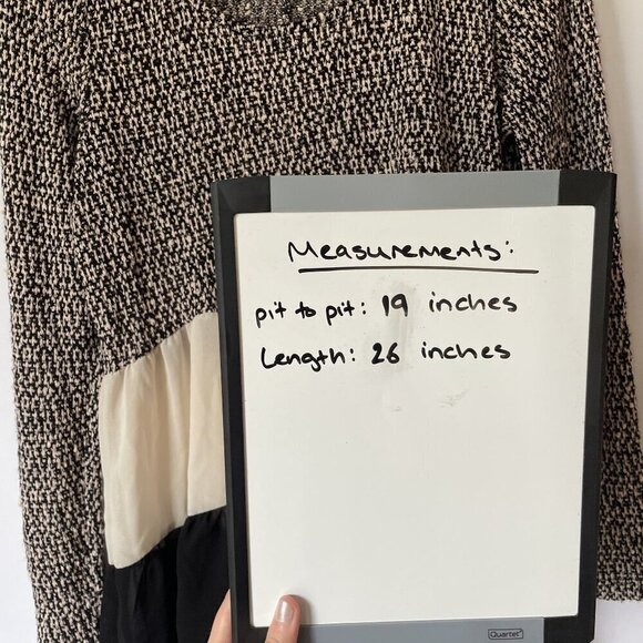 Entro black and white knit chiffon long sleeved sweater top casual women size S - Picture 6 of 7